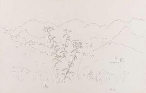 scott Michael 1905-1989,Thistles in a Continental Landscape,1965,Adams IE 2017-09-27