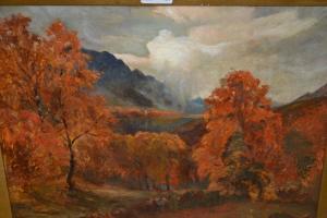 SCOTT Ralph C 1896,Autumnal landscape with view to a loch,Lawrences of Bletchingley GB 2016-11-29