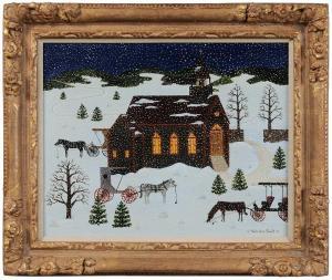 SCOTT Wooster 1900-1900,A Winter's Night at Church,1920,Brunk Auctions US 2011-09-24