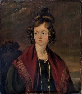 SCOTTISH SCHOOL,portrait of a lady wearing a burgundy shawl with a,Cheffins GB 2022-09-08