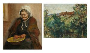 SCOTTISH SCHOOL,Preparing a meal, Oil on canvas, 34x33cm,Shapes Auctioneers & Valuers GB 2007-08-04