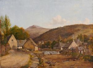 SCOTTISH SCHOOL,Village Scene,19th century,Grogan & Co. US 2018-11-11