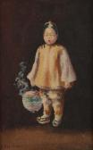 SCRIBNER ELIZABETH 1974,A portrait of a standing Chinese girl,John Moran Auctioneers US 2017-05-23