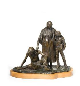 SCRIVER Robert 1914-1999,Indian squaw and boy holding a book with a seated ,1960,Bonhams 2011-11-21