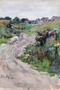 SCULLY Harry, Harold 1863-1935,Sheep on a Path,1904,Adams IE 2016-09-28