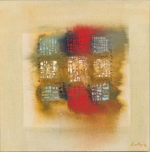 SCULLY Larry 1922-2002,Abstract with Red and Blue,1974,Strauss Co. ZA 2024-03-11