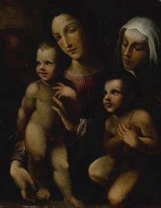 SCUOLA DI SIENA,MADONNA AND CHILD WITH SAINT JOHN THE BAPTIST AND ,c.1570,Sotheby's GB 2018-02-01