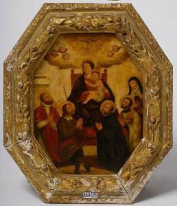 SCUOLA DI SIENA,Saints en prière devant la Vierge à l'Enfant,VanDerKindere BE 2017-05-16