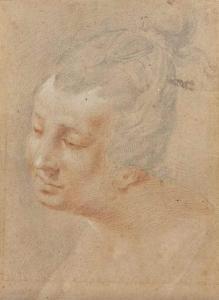 SCUOLA DI SIENA,Study of a woman's head with elaborate hair,Christie's GB 2016-10-26
