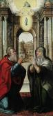 SCUOLA DI TOLEDO,The Meeting of Joachim and Anne at the Golden Gate,1540,Christie's GB 2001-11-02