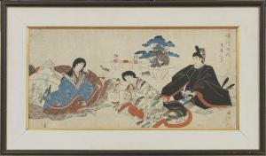 SCUOLA GIAPPONESE,s scene of a samurai,New Orleans Auction US 2013-01-19