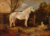 SCUOLA MODERNA,Cheval blanc à la barrière et chien,1831,Brissoneau FR 2014-03-19