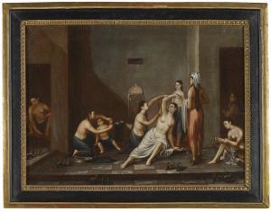 SCUOLA OTTOMANA,LADIES IN THE HAMMAM AND LADIES DRESSING: A PAIR,Sotheby's GB 2012-04-24