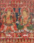 SCUOLA TIBETANA,A fine thangka depicting Maitreya and Manjush,14th/15th century,Sotheby's 2023-12-21