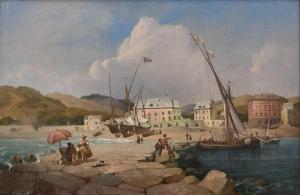SEAFORTH Charles Henry 1801-1872,View of a Neapolitan harbour with an artist sketc,Woolley & Wallis 2023-09-05