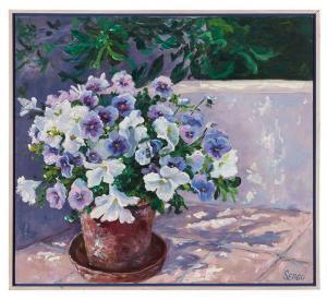 SEAGO Mary Helen,Purple Pansies,New Orleans Auction US 2016-08-27