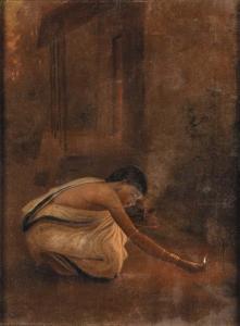 SEAL Jogesh Chander 1895-1926,Lady Lighting a Diya,1921,Christie's GB 2000-09-20