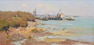 SEALY Kasey 1961,Shoreline with Piers and Cranes,Shapiro AU 2020-12-08