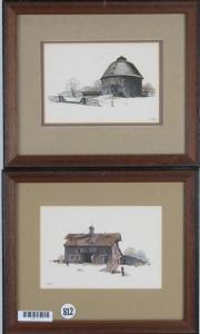 SEAMON Denzil Omer 1911-1997,Indiana barns,1976,Wickliff & Associates US 2020-04-25