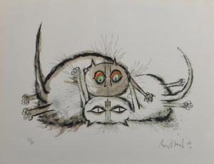 SEARLE Ronald W. Fordham 1920-2011,Two Cats,Barridoff Auctions US 2018-05-17