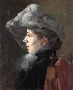 SEBALDT Otto Friedrich Wilhelm,Porträt einer vornehmen Dame mit Hut,1890,DAWO Auktionen 2011-09-21