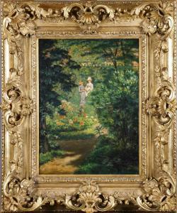 SEBES Pieter Willem 1830-1906,Elégantes dans un Jardin fleuri,Galerie Moderne BE 2017-09-12