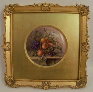 SEBRIGHT Richard,still life study of flowers and fruit in a basket ,1915,Serrell Philip 2020-09-10