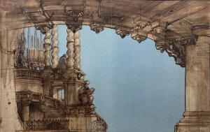 SECHAN Charles 1803-1874,Projet de décor pour l'Opéra Stradella de Louis Ni,Eric Caudron 2023-02-23