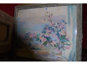SEDDON Beatrice 1889-1987,still life of blossom in a vase with
distant ha,Lawrences of Bletchingley 2009-09-08