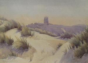 SEDDON Helen 1925-1955,Lelant Church from the dunes,David Lay GB 2018-01-25