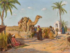 SEDDON Thomas B,A Halted Caravan on the Borders of the Egyptian De,1856,Sotheby's 2023-04-25