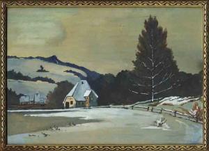SEDLACEK Emil 1909,Zimní krajina s chalupami,1930,Antikvity Art Aukce CZ 2007-10-14