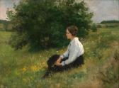 SEEGER Herman 1857-1945,Junge Frau auf einer Sommerwiese,Galerie Bassenge DE 2022-06-02