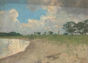 SEEGER Herman,Sommerlicher Spaziergang am Strand der Insel Vilm,1912,Galerie Bassenge 2022-12-01