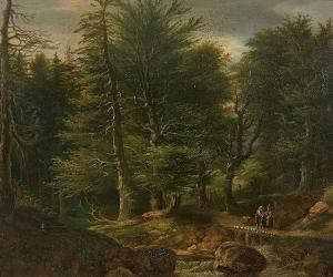 SEEGER Karl Ludwig 1808-1866,A Wooded Landscape with a Peasant Family,1828,Lempertz DE 2015-03-18