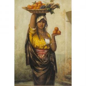 SEEL Adolf 1829-1907,Woman Carrying Fruit,1880,Clars Auction Gallery US 2023-05-12