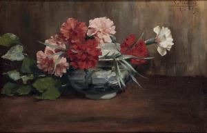 SEELDRAYERS Emiel 1847-1933,Carnations in a Chinese vase,Glerum NL 2010-09-06