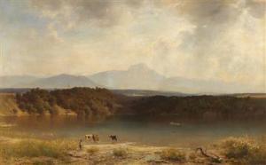 SEELE Alexander Cäsar 1849-1922,Alpine Foothills with Cows by the Water,Palais Dorotheum 2016-12-05