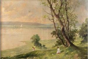SEEMANN Richard 1857-1930,Sommerliche Szene am See,Mehlis DE 2015-11-19