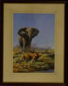 SEERY LESTER John 1945,Lioness and African Elephant,1980,Bamfords Auctioneers and Valuers 2017-05-24