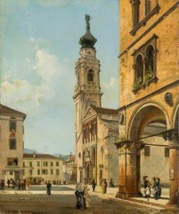 SEFFER GUERRA Alessandro 1832-1905,View of a piazza in the Veneto region,1880,Rosebery's 2019-11-21