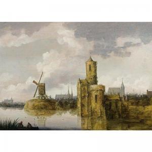 SEGAER Pieter 1620-1649,a river landscape with a fortified tower and a win,Sotheby's GB 2002-11-05