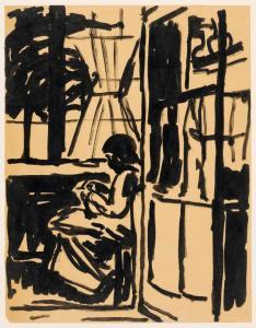 SEGAL Arthur 1875-1944,Knitting woman,Galerie Koller CH 2016-06-24