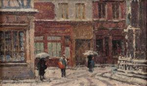 SEGERS Adrien 1876-1950,Promeneur sous la neige à Rouen,Millon & Associés FR 2020-09-16