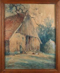 SEGERS Adrien 1876-1950,Twente farm with chickens,Twents Veilinghuis NL 2018-10-12