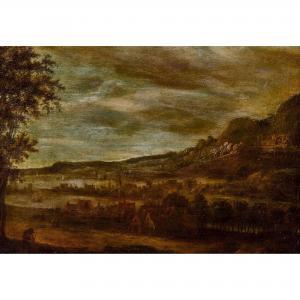 SEGHERS Hercules Pietersz 1590-1638,Landschaft mit Dörfern am Ufer,Dobiaschofsky CH 2017-11-08