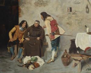 SEGONI Alcide 1847-1894,Frate in discussione con spadaccini,Sant'Agostino IT 2023-12-12
