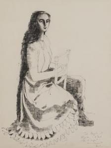SEGOVIA Andres 1893-1987,Jeune femme assise,1949,Dogny Auction CH 2015-06-09