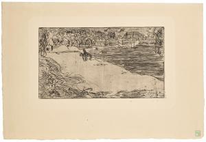 SEGUIN Armand,Le chemin de halage, Valmondois (The Tow Path, Val,1893,Christie's 2023-10-25