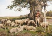SEIBELS Carl 1844-1877,Shepherd with Flock,1867,Stahl DE 2017-02-25